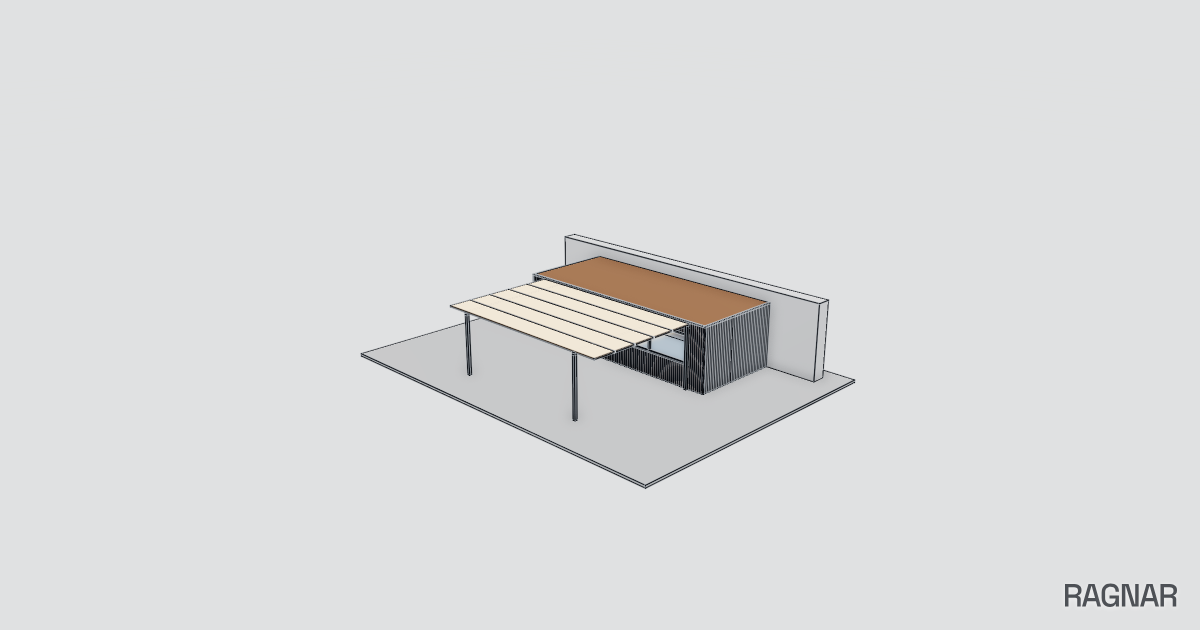 Folding timber kiosk