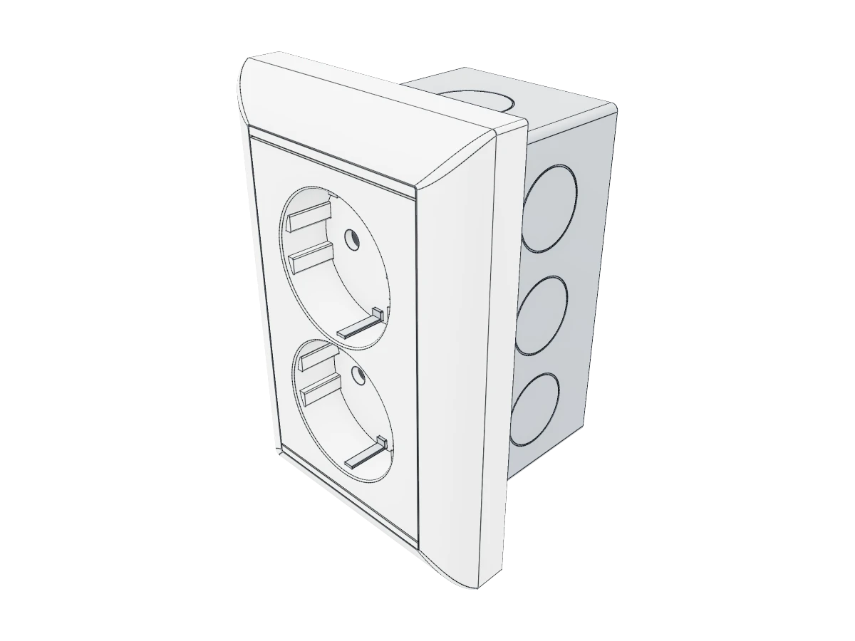 Duplex electrical outlet assembly