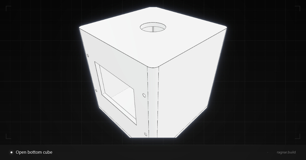 Open bottom cube
