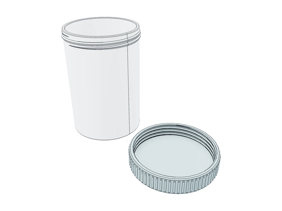 Cylindrical Jar And Lid