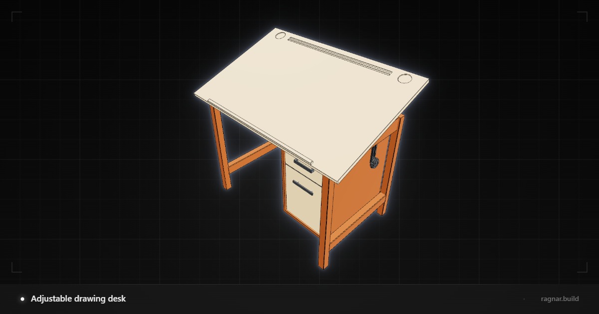 Adjustable drawing desk
