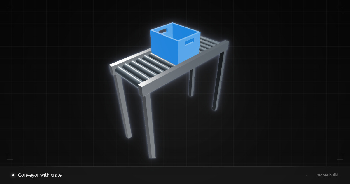 Conveyor with crate