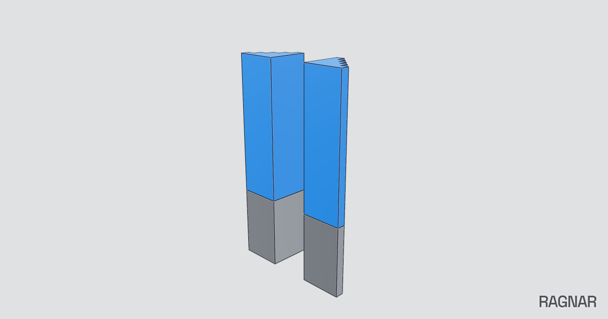 Stepped triangular profile
