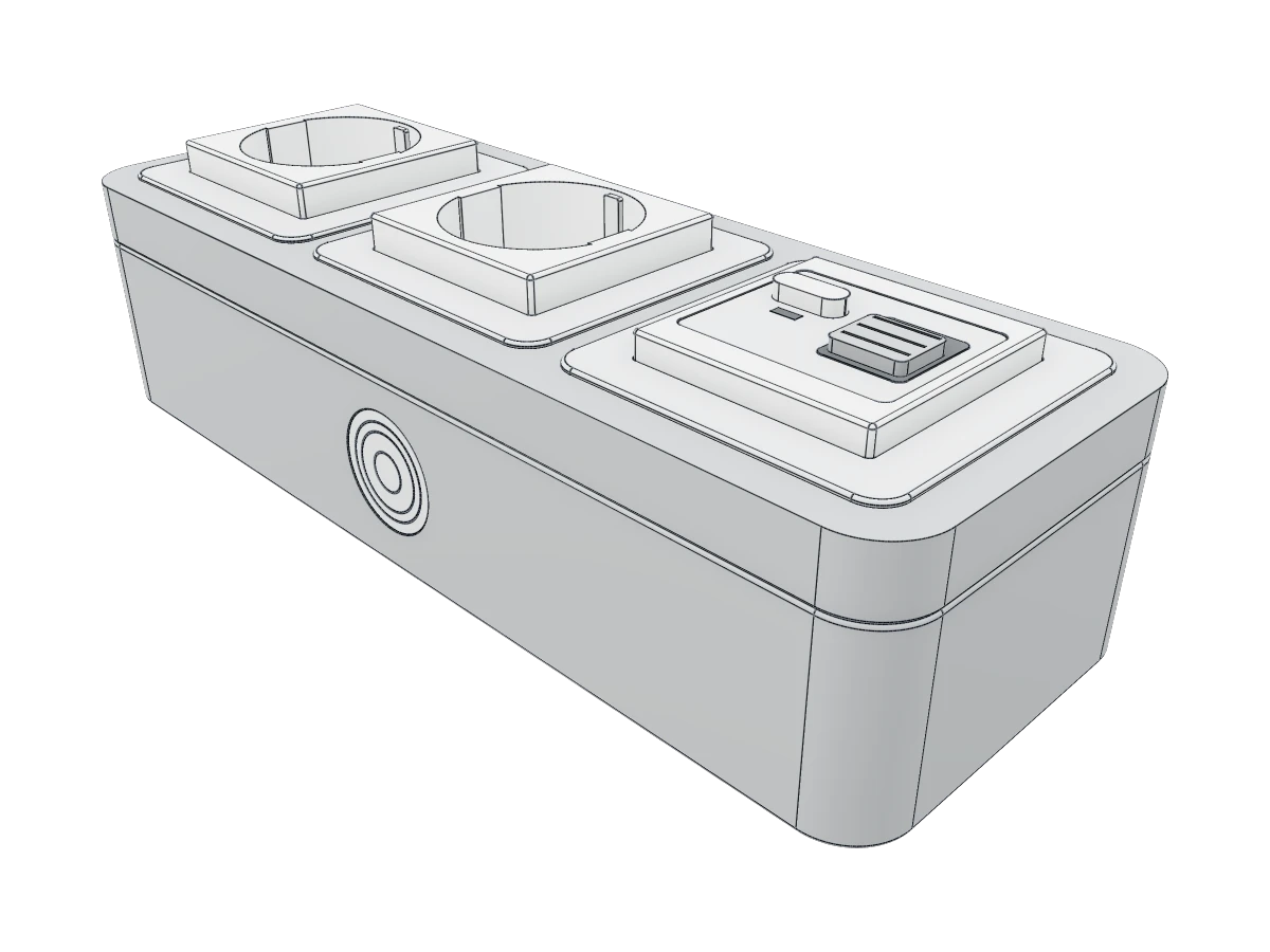 Triple Socket Wall Unit