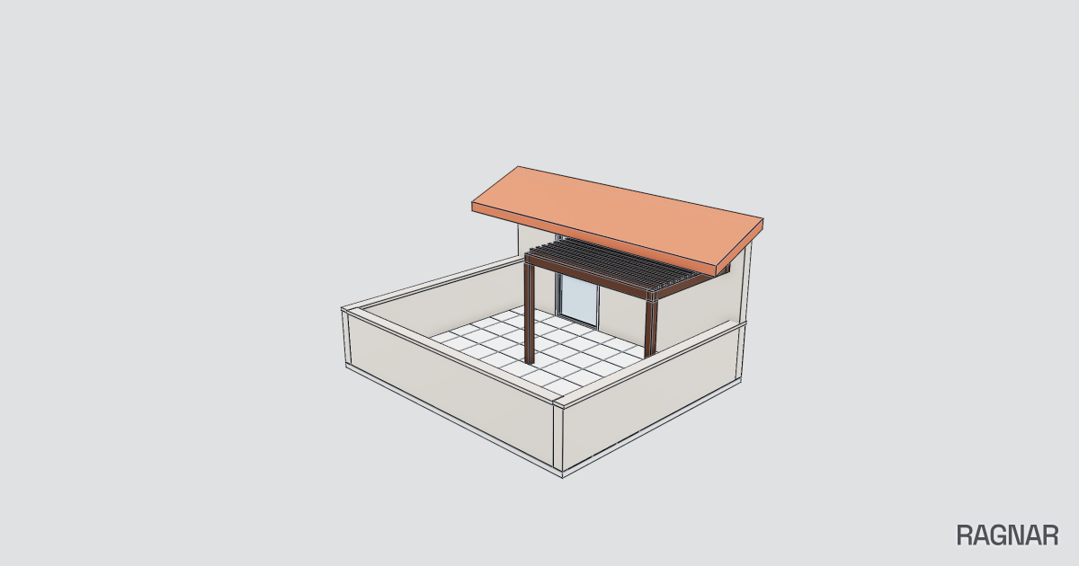 Minimalist rooftop terrace