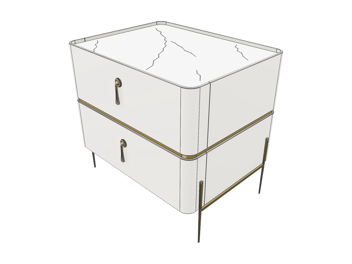 Ivory and Brass Nightstand
