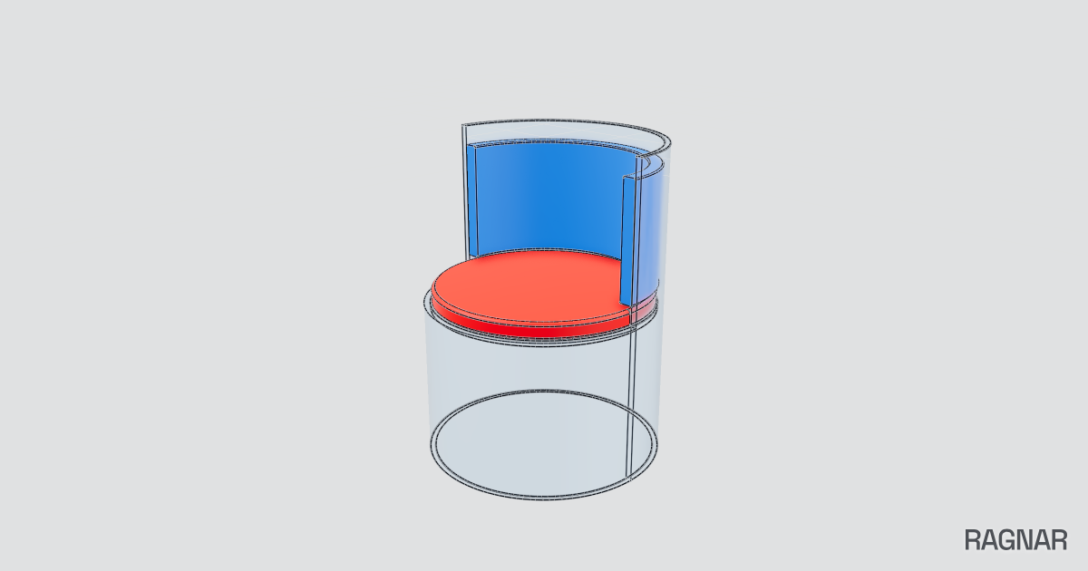 Clear cylindrical chair