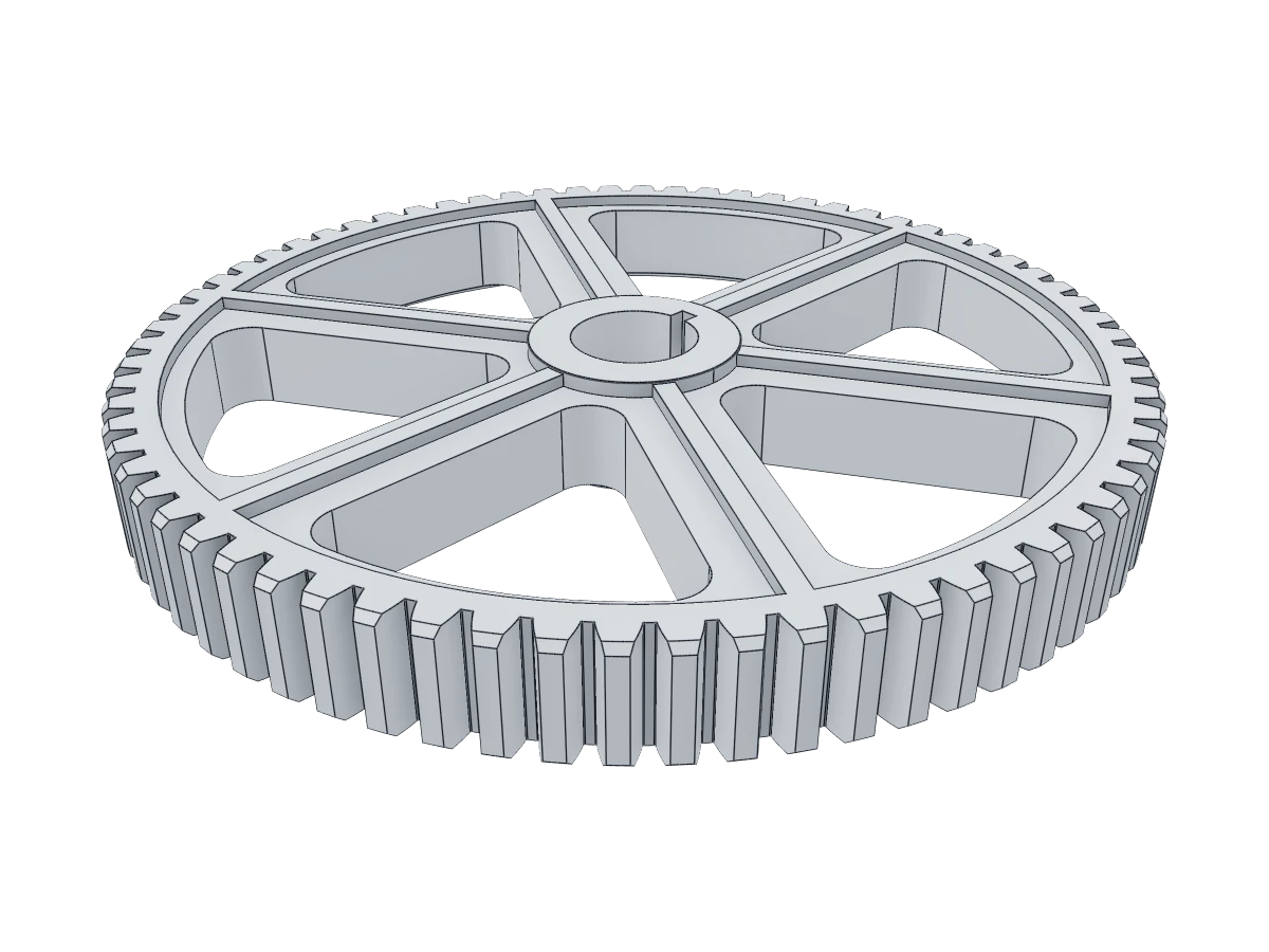 Six-Spoke Industrial Spur Gear