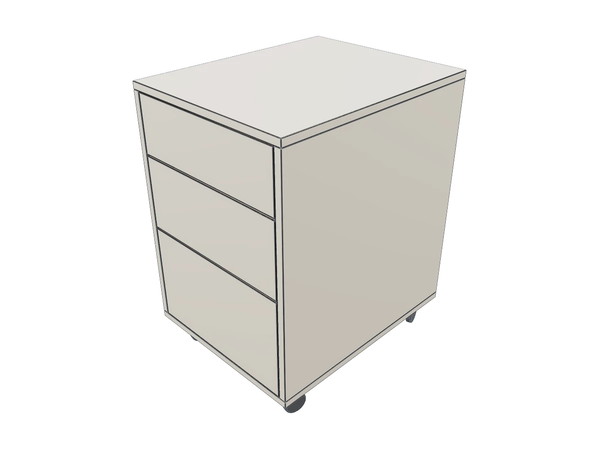 Three-Drawer Rolling Cabinet