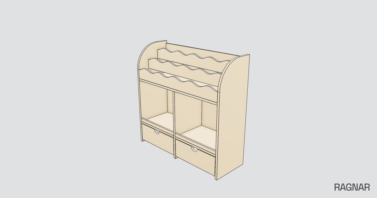 Wooden bookshelf