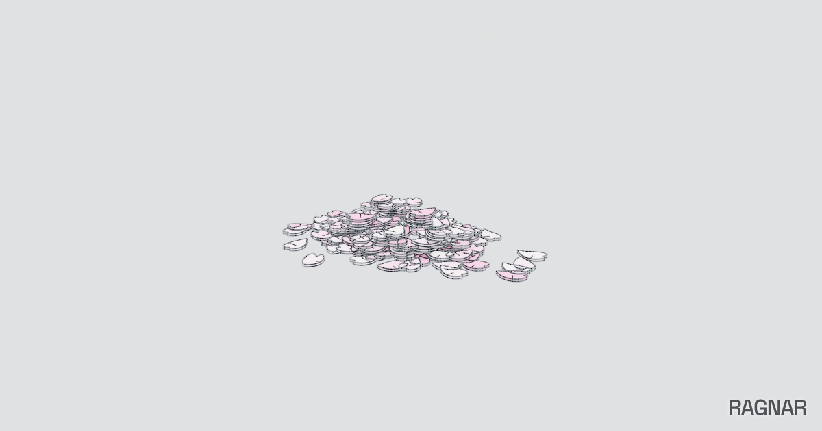 Sakura paper pile