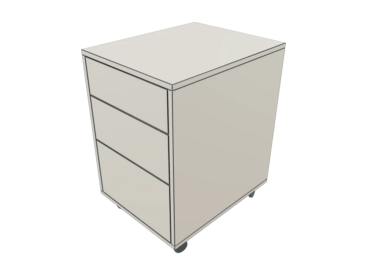 Three-Drawer Rolling Cabinet