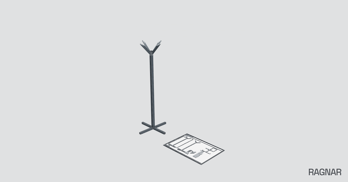 12-Arm Metal Coat Rack