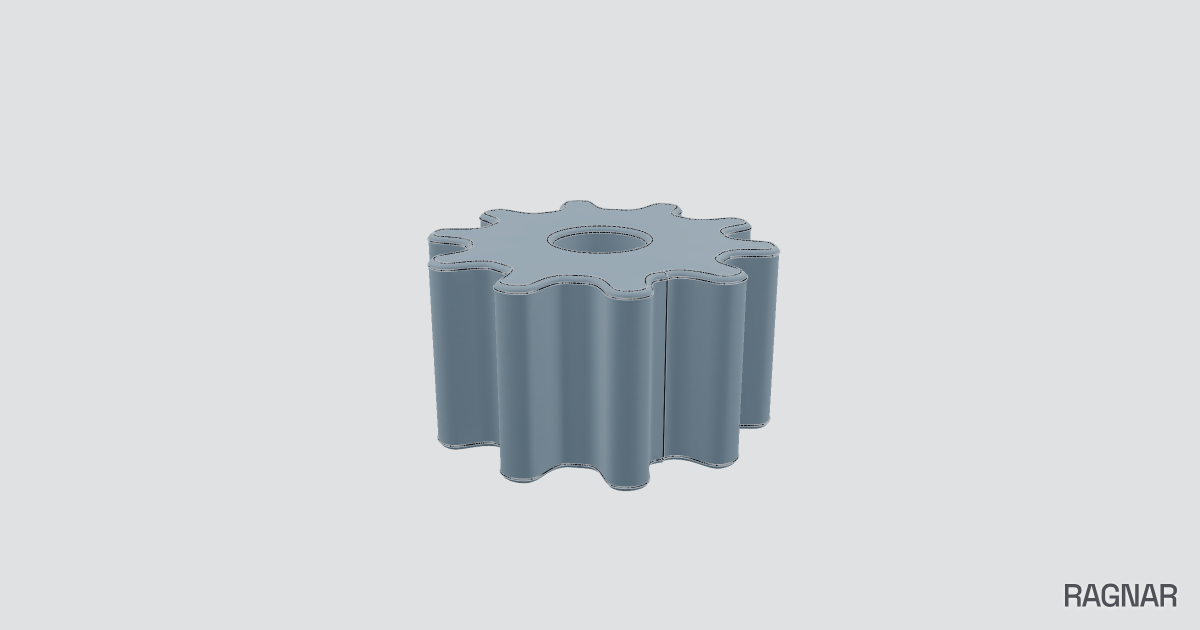 Rounded Ten-Tooth Gear