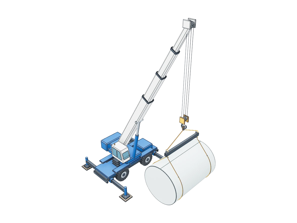 Crane Lifting Illustration