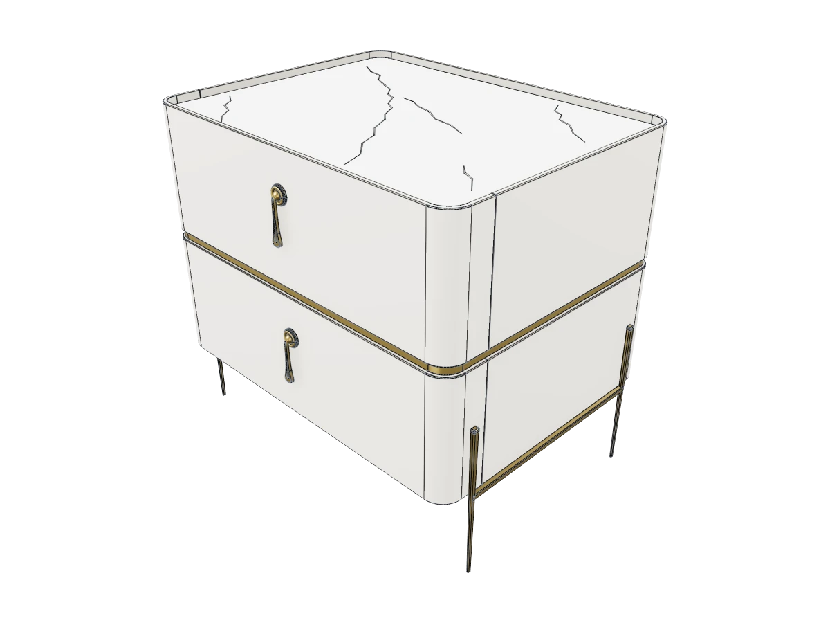 Ivory and Brass Nightstand