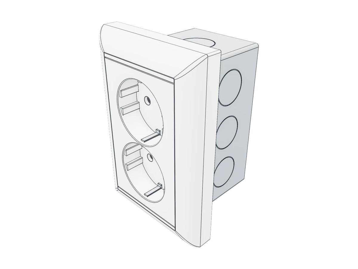 Duplex electrical outlet assembly