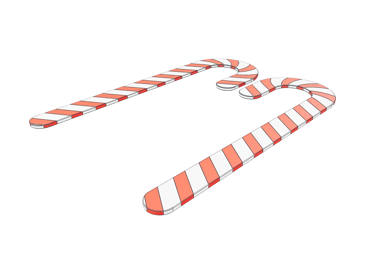 Flat Candy Canes