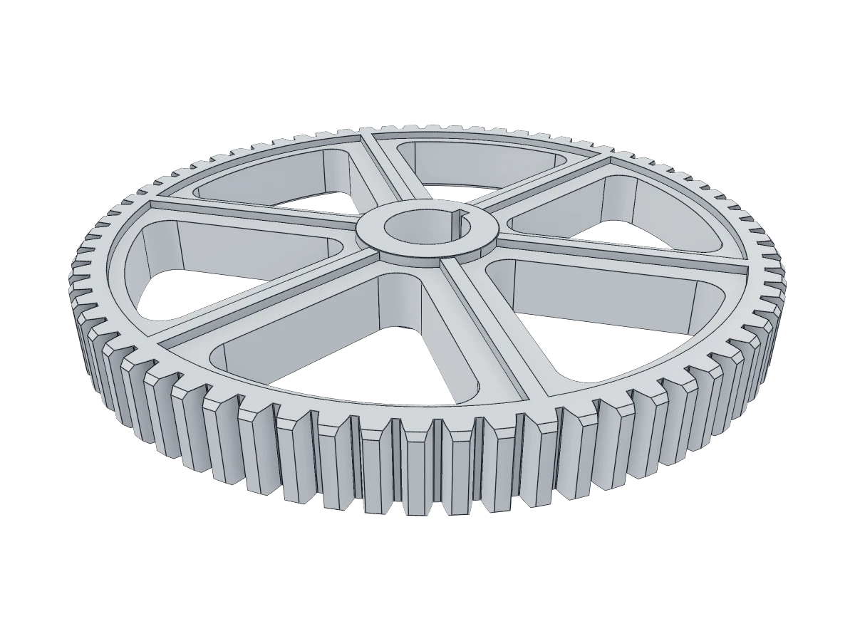 Six-Spoke Industrial Spur Gear