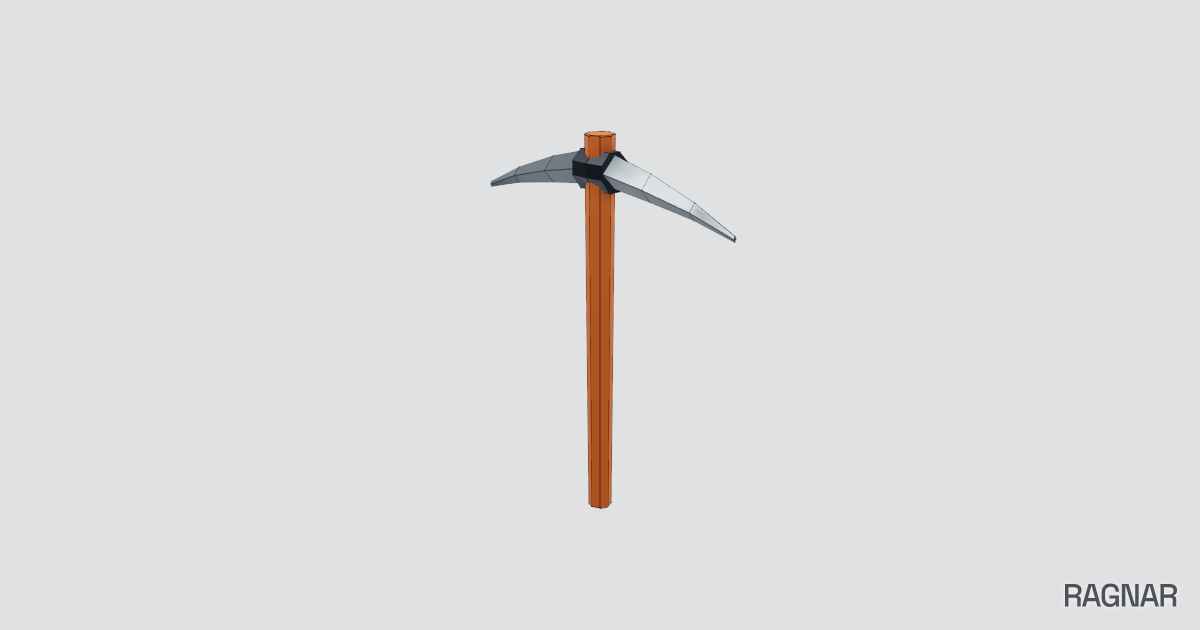 Low poly pickaxe
