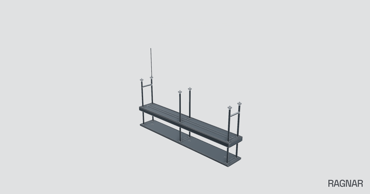 Two-tier stainless overshelf