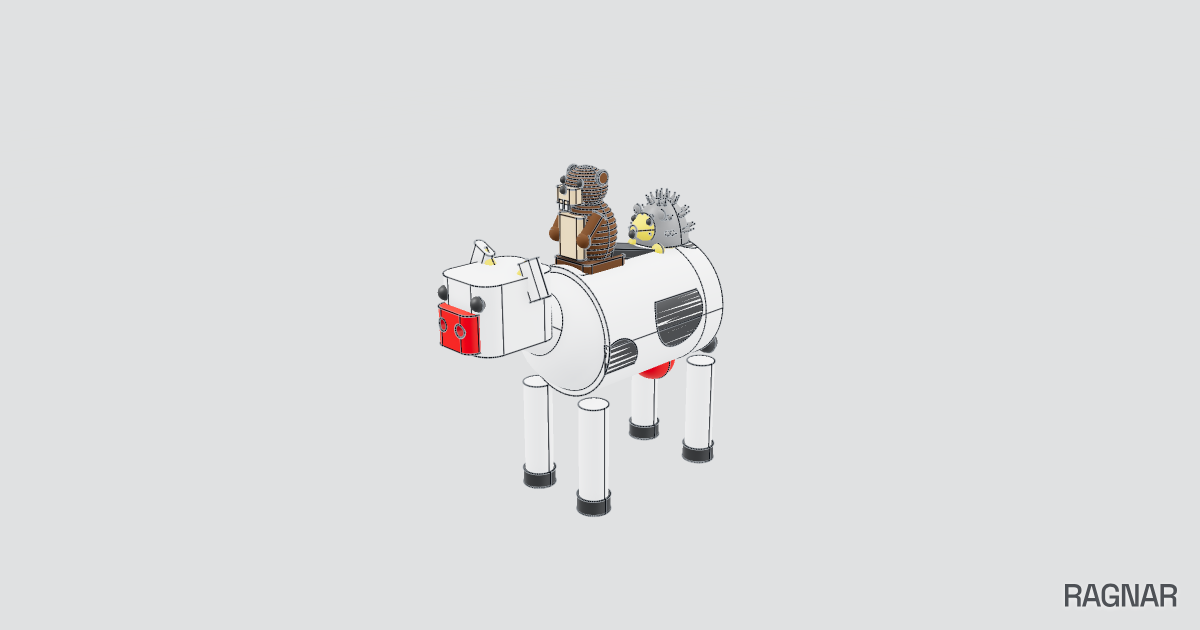 Animal riding trio