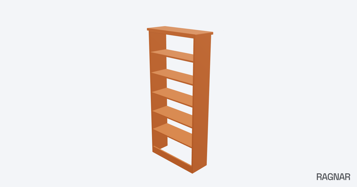 Wooden bookshelf