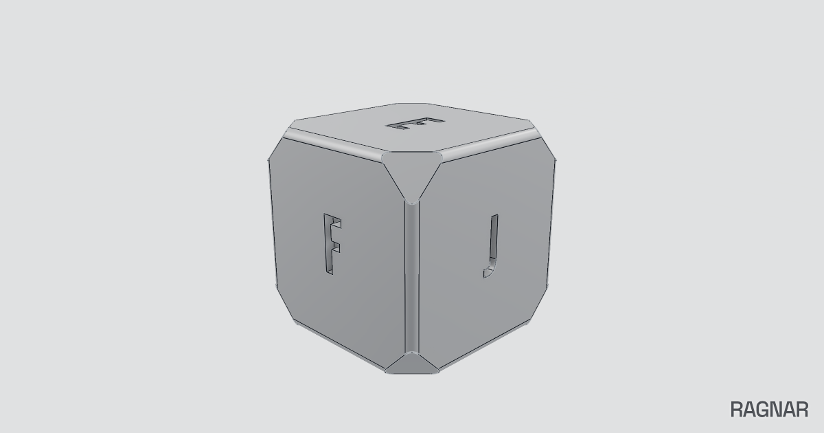 Rounded faceted cube
