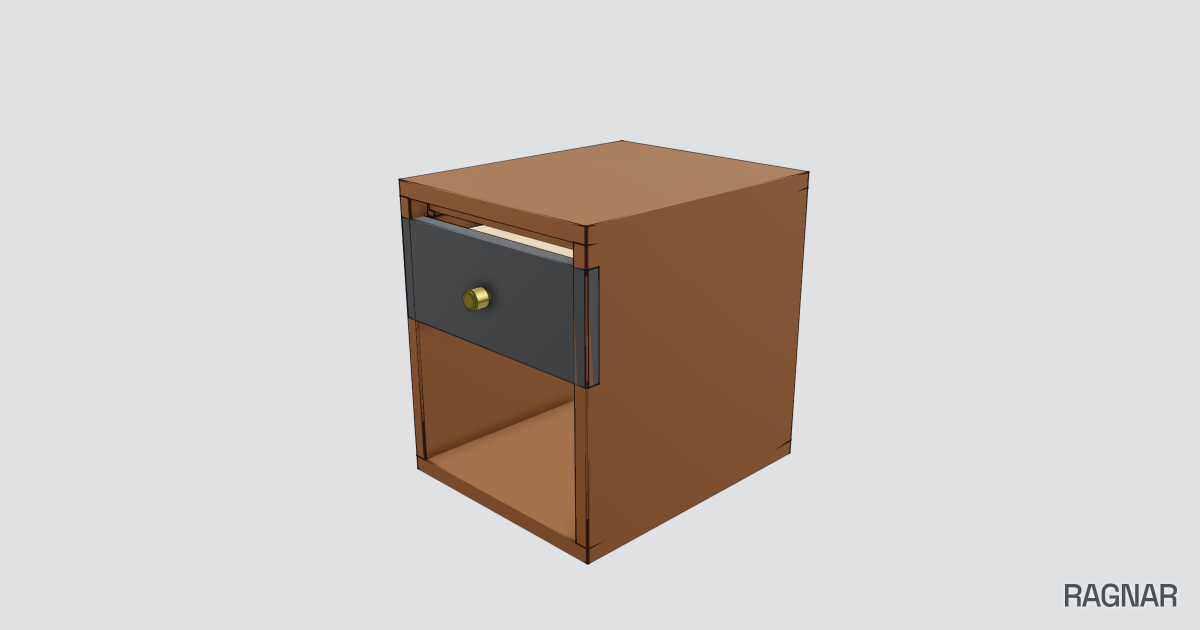 Narrow bedside table