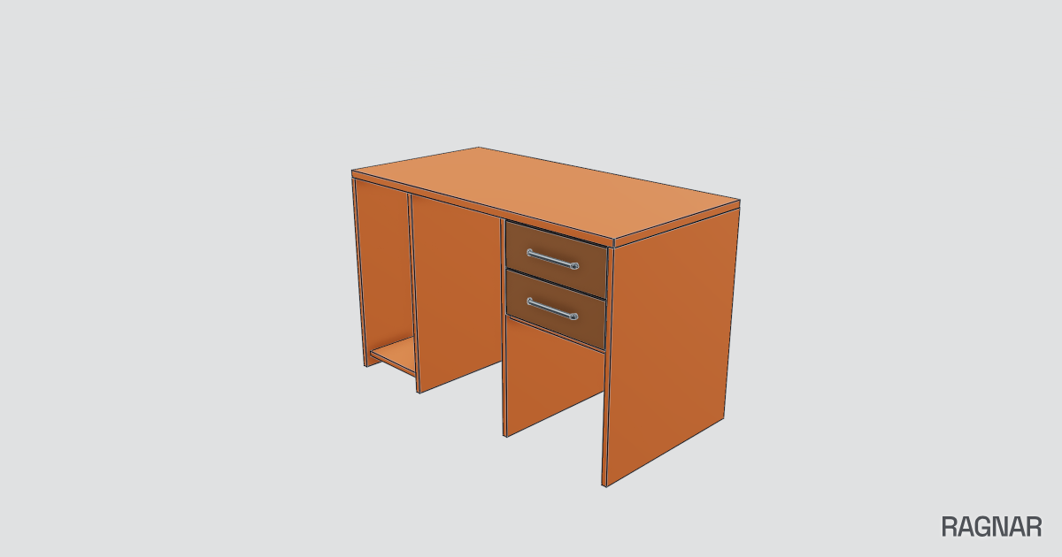 Wooden computer desk