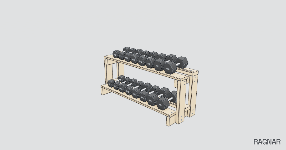 Wooden Dumbell Rack