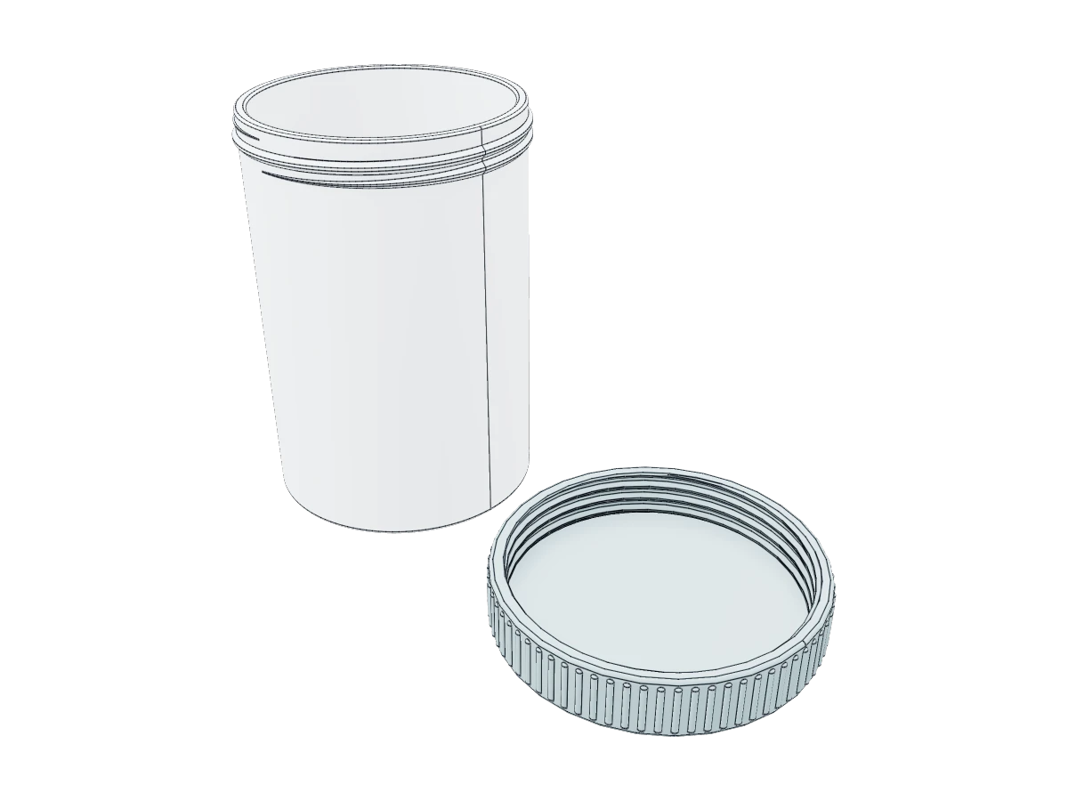 Cylindrical Jar And Lid