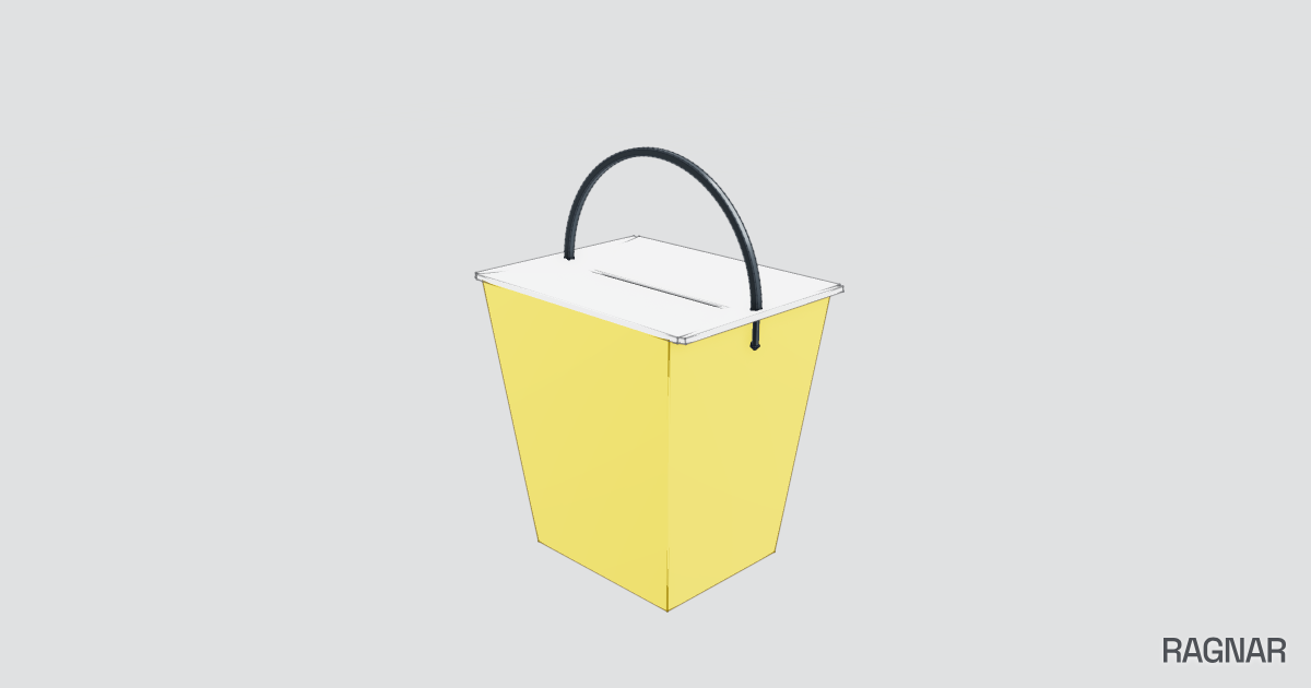 Yellow takeout box